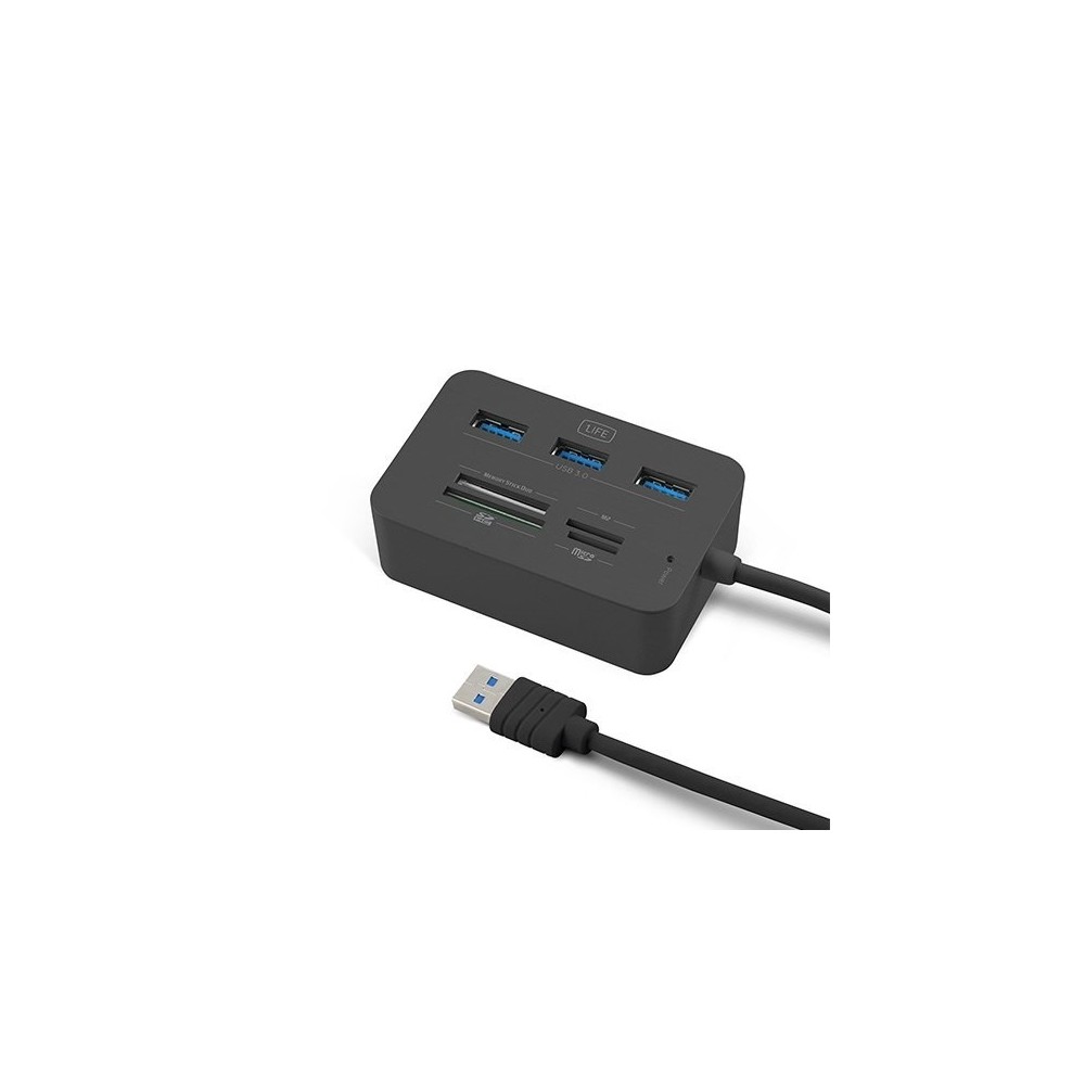 CARD READER EXT+HUB3.0 1Life CR:COMPLETE BLACK