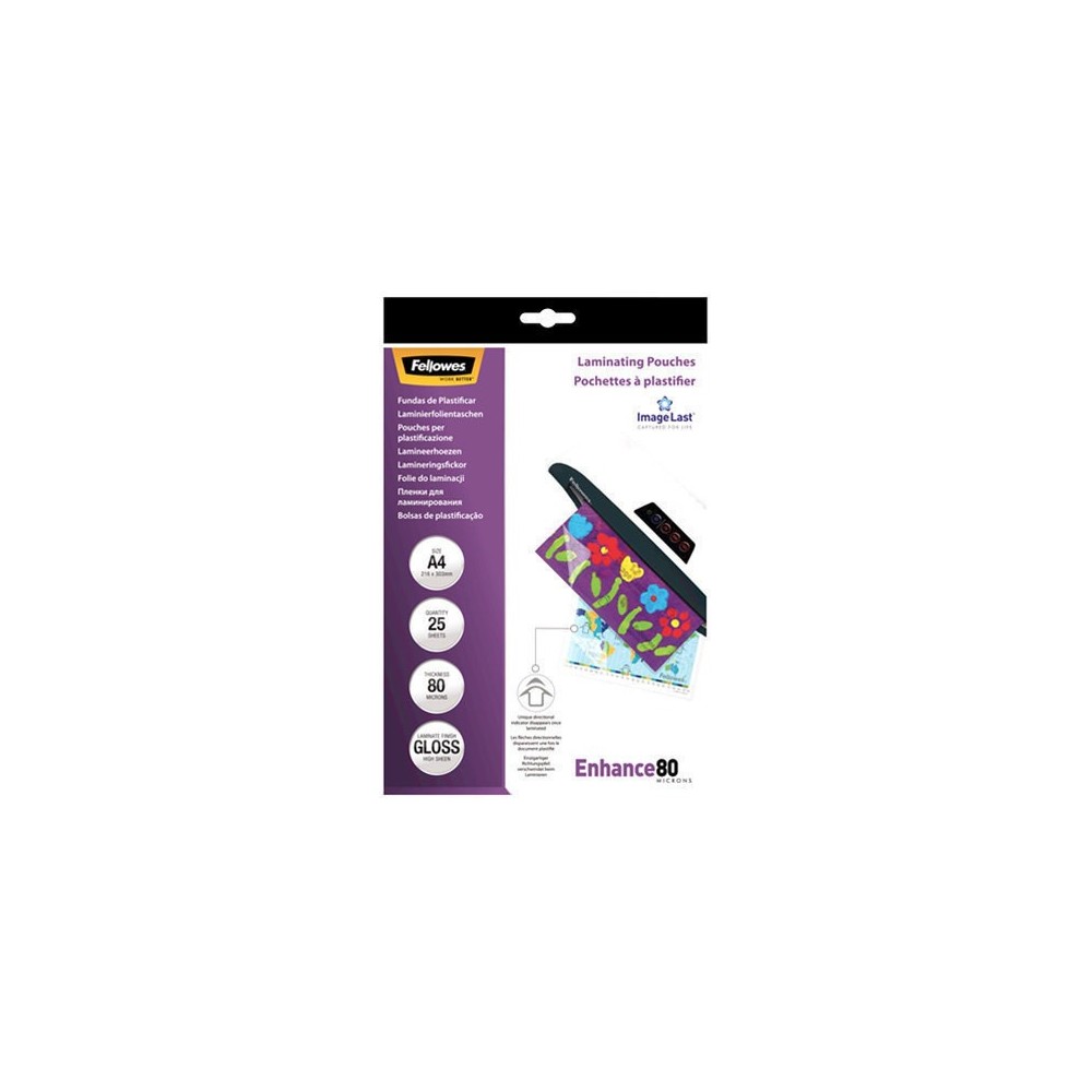 FELLOWES PLASTIC COVERS A4 - 25 PCS - 80 MIC