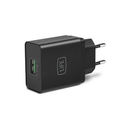 1LIFE USB CHARGER HOME QUICK CHARGE BLACK