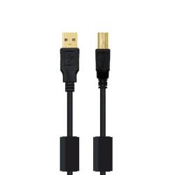 CABLE HQ FERRITA USB (A) TO USB (B) NANOCABLE 5M BK