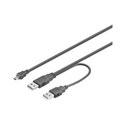GOOBAY CABLE 2XUSB(A) 2.0 TO MINI USB(B) 2.0 1M