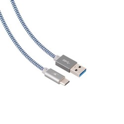 CABLE USB (A) USB-TYPE-C Bluestork TRENDY gray GRAY / TRENDY-USBC-M / REVERSIBLE / 1.20 M TRENDY-USBC-M